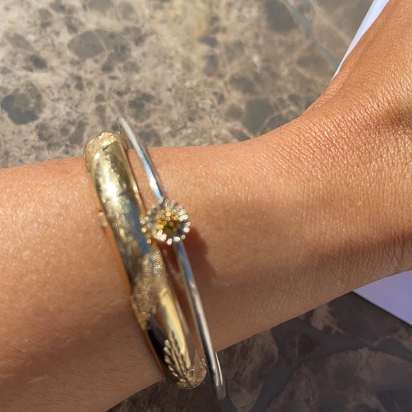 Silver gold fill bangle Handmade - Picture 5 of 5